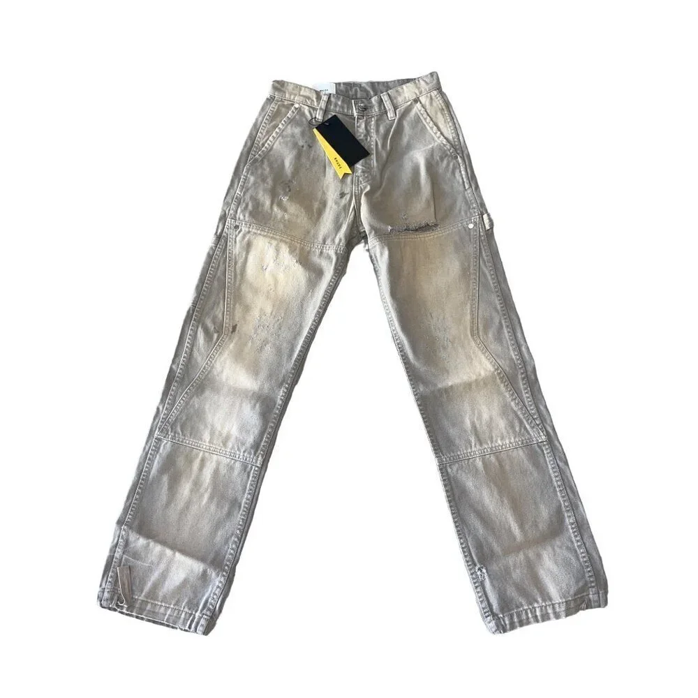 RHUDE Reza Double Knee Pants in Elephant Small New Mens Denim Jeans Trousers